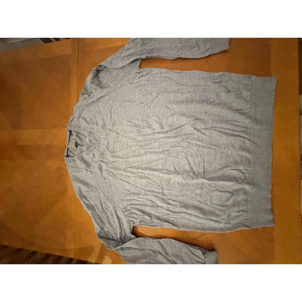 Thomas Dean Men's Gray V-Neck Sweater XXL